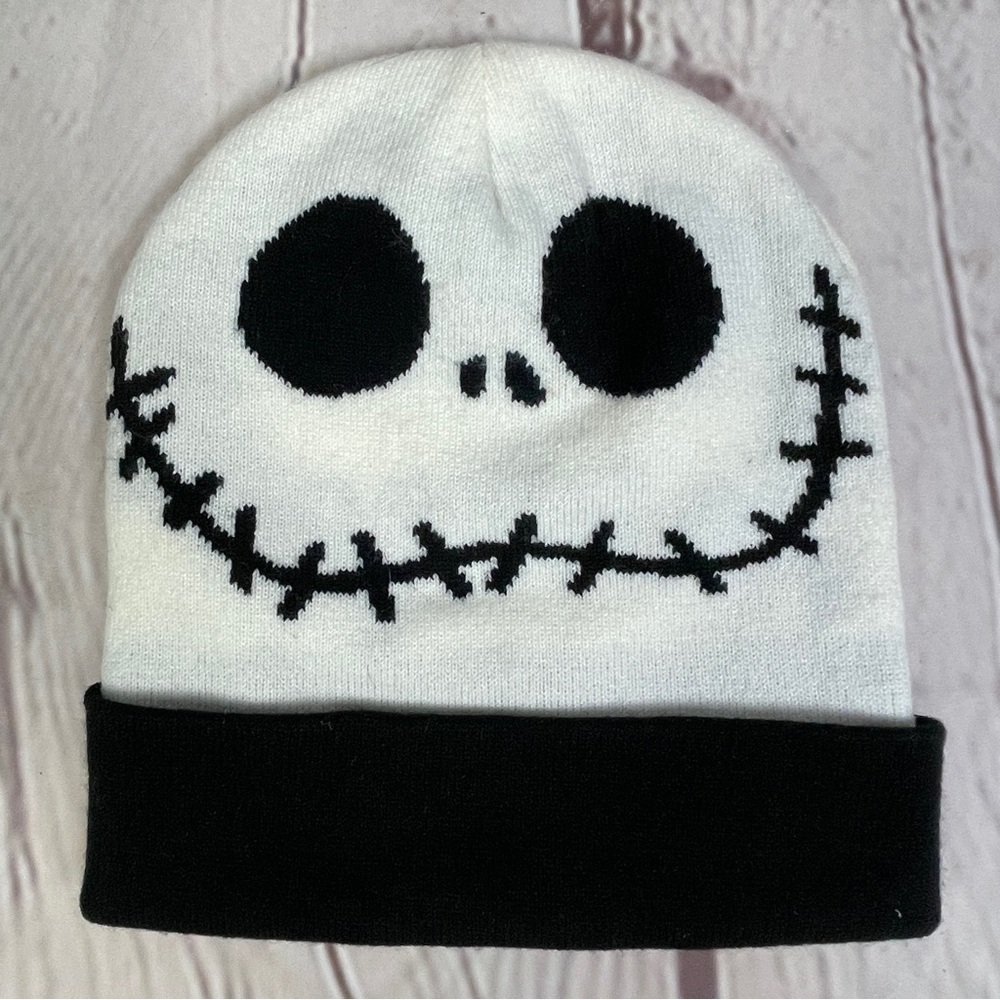 Tim Burton's The Nightmare Before Christmas black and white knit hat, OS